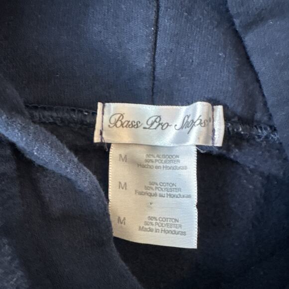 Bass Pro Shops Pullover Hoodie Oversized Sweatshirt Size Medium Navy Blue Hooded - Picture 3 of 7